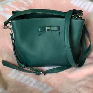Carried once! Nine West teal crossbody/handbag bow